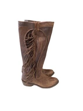 JUNK GYPSY Women's Ruffled Leather Boots, Size 9.5